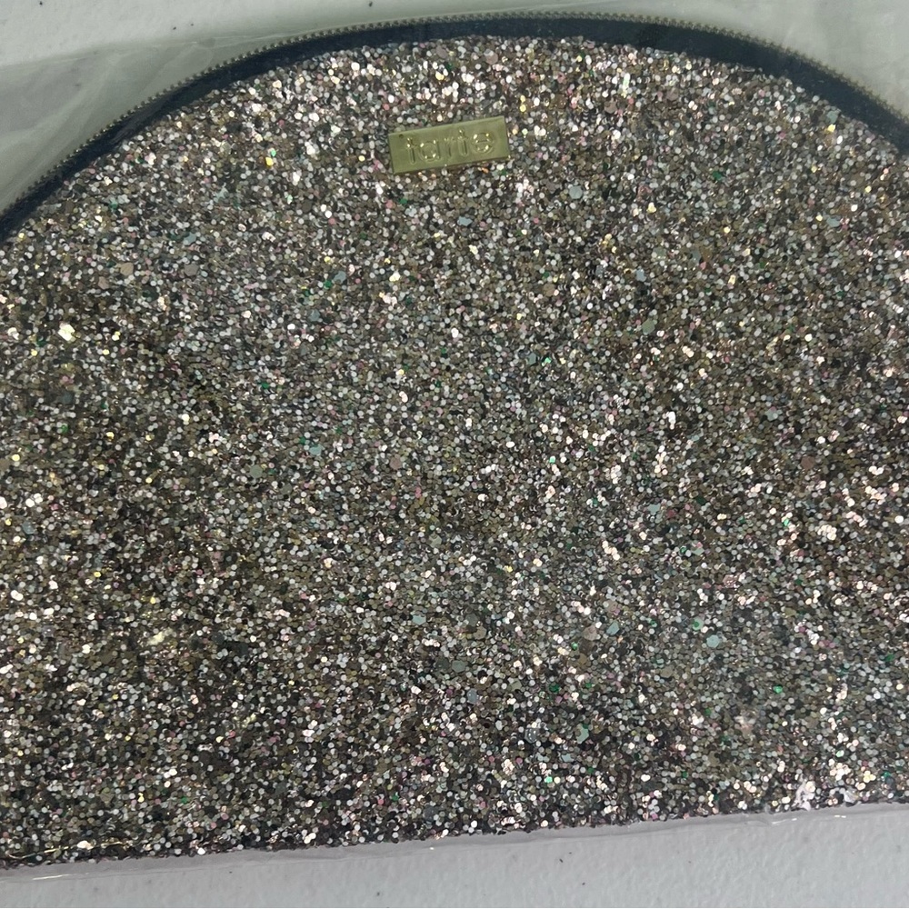 Tarte Silver Glitter Cosmetic Bag